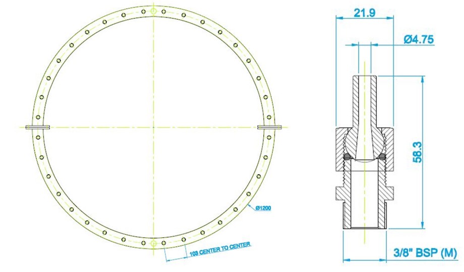 1200mm Spray Ring & Nozzle