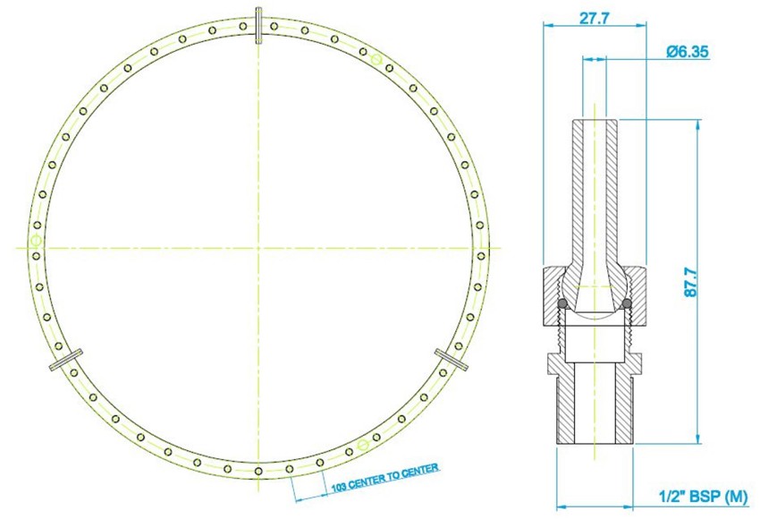 1500mm Spray Ring & Nozzle