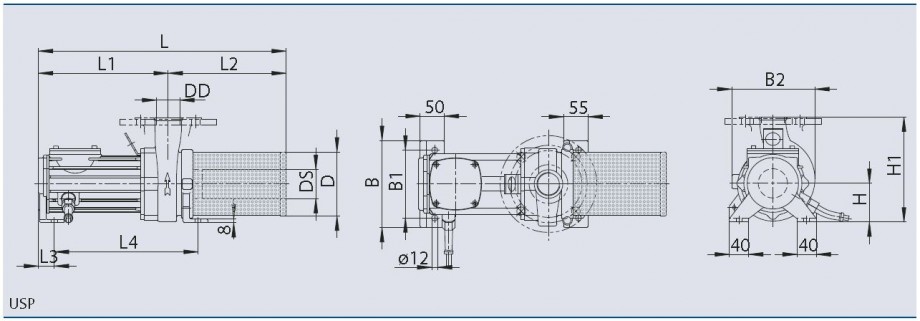 OASE USP Pump Dimensions